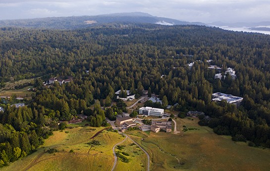 campus buildings aerial view